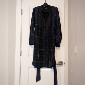 LAUREN RALPH Women's Belted Plaid Crepe Shirtdress